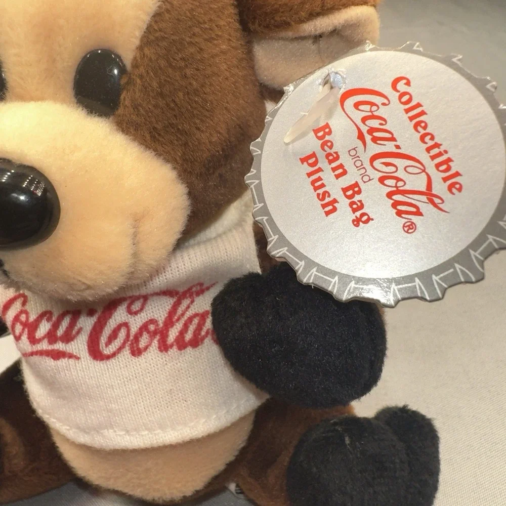 NWT Vintage 1997 Coca-Cola Bean Bag Plush Christmas Reindeer‎ in Shirt # 0133